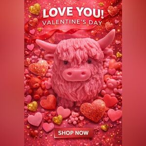 Pink goat milk  Bull Figurine bar soap